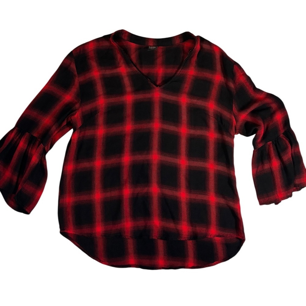 TinselTown Buffalo Plaid Shirt Women’s Size L Country Cabincore hayrides